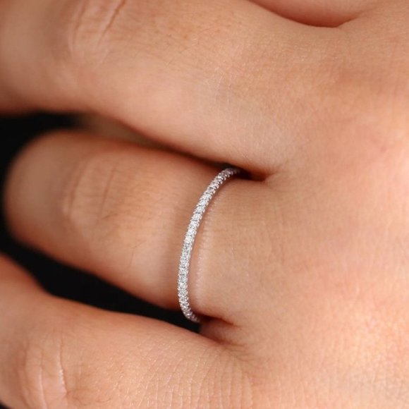 🎁 Macro Pave Beautiful Thin Rings for Women, PD659 - Picture 1 of 4